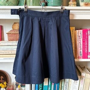 COS Cotton Mini Skirt with Pleats Navy 8
